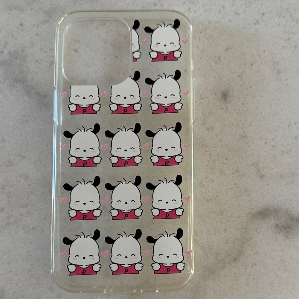 NWOT Cute Cartoon Puppy Clear Phone Case - Pink Accents